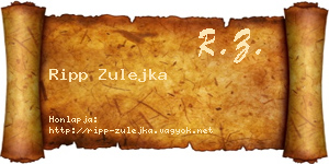 Ripp Zulejka névjegykártya